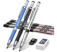 Nicpro 3 Porte Mines 2mm, Art Mignon Crayon Mécanique Criterium avec HB & 2B Mines (Couleurs & Noir) Gommes, Taille Crayon pour enfant étudiant Dessin Esquisse Architecture écriture Charpentier