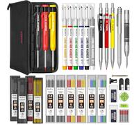 Nicpro 39 crayons chantier, crayons de charpentier mécaniques avec 102 recharges, Marqueurs à pointe longue, Outil de traçage en carbure et Crayons de construction pour architecte et menuisier