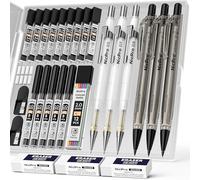 Nicpro 6 porte mine avec étui, crayon à dessin de 0,5, 0,7 et 0,9 mm et 3 porte-mines de 2 mm (couleurs 4B 2B HB 2H) pour l'écriture, le dessin et les croquis, avec recharges et gommes