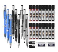 Nicpro 9 Pièces Porte-Mines 2mm, Art Crayon Mécanique Criterium avec HB & 2B Mines (Couleurs & Noir) Gommes, Taille Crayon, Porte Mine pour étudiant Dessin Esquisse Architecture écriture Charpentier