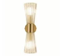 NICRX 40cm Applique Murale en Laiton Or et Cristal - Luminaire Intérieure Lampe Mural avec Base en Verre et Or