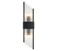 NICRX Applique murale en cristal | Éclairage mural moderne pour salon,chambre et couloir | Lampe murale élégante pour intérieur | Douille E14 Lampe murale Géométrique Luminaires (Noir, 60cm)