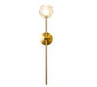 NICRX Applique Murale Moderne en Cristal avec Douille G9 - 52cm Laiton Doré, Abat-jour en Verre Style Bouton, Luminaire Mural Élégant pour Chambre, Salon, Couloir, Hôtel, Restauran (52cm)