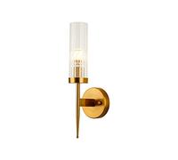 NICRX E14 Base en Or et Appliques Murales en Cristal, Luminaire Moderne pour Intérieur, Lampe Murale Salle de Bain, Chambre à Coucher, Salon et Couloir (1 lumière)