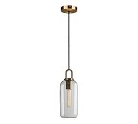 NICRX Suspension en verre, Verre Effacer avec douille en laiton, plafonnier suspendu post-moderne (Effacer)