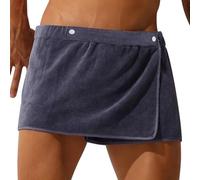 nicticsi Serviette de Bain pour Homme avec Fermeture Velcro et Poche Flanelle Saunakilt Jupe de Serviette Couleur Solide pour Paréo de Sauna&Salle de Bain