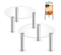 niCWhite Lot de 2 distributeurs d'eau en acrylique et support de distributeur de boissons uniquement pour bocal en verre de 8 litres, idéal pour la maison, les fêtes et les événements de restauration