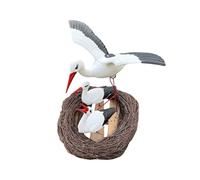 Nid de Cigogne Famille 3 Cigognes Dont 1 en Vol H: 70 cm - Décoration Extérieure Sculpture Statue Figure