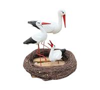 Nid de Cigogne Famille 3 Cigognes H: 70cm - Décoration Extérieure Sculpture Statue Figure