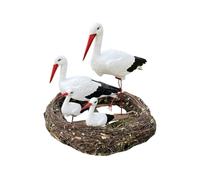 Nid de Cigogne Famille 4 Cigognes H: 75cm - Décoration Extérieure (Modèle B) Sculpture Statue Figure