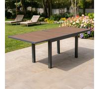 Nido table de jardin extensible 180 cm en aluminium et bois d'eucalyptus