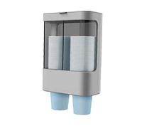 NIDONE Porte-gobelet jetable en papier - Support mural - Double tube - Distributeur de gobelets jetables - Gris