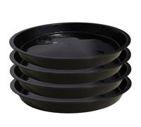 NIDONE Soucoupe pour Plantes 4 pièces, Plateaux d'égouttement Ronds en Plastique pour Plantes, soucoupes Noires pour Pots, Fournitures de Jardinage pastorales minimalistes, 16 pouces/40 cm