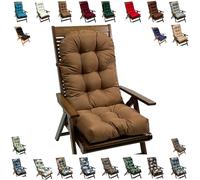 NIDSNID Coussin de Chaise de Jardin Dossier Haut Imperméable 110x50cm Remplacement pour Fauteuil Relax, 10cm Épaisseur avec Bande Élastique et Attaches pour Chaise Adirondack (110x50x8cm,3)