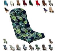 NIDSNID Coussin de Chaise de Jardin Dossier Haut Imperméable 110x50cm Remplacement pour Fauteuil Relax, 10cm Épaisseur avec Bande Élastique et Attaches pour Chaise Adirondack (110x50x8cm,17)