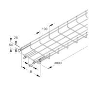 niedax Niedax Chemin de câble grillagé 54 × 200 × 3000 mm, CITO MTC 54.200 E3 Quantité:3
