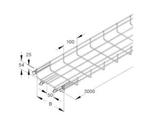 niedax Niedax Chemin de câble grillagé 54 × 200 × 3000 mm, CITO MTC 54.200 E3 Quantité:3