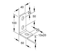 niedax Niedax Équerre de raccord mural pour fixation sol/plafond WWA 100 Quantité:1