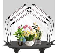 Niello 2Pack 3Têtes Lampe pour Plantes, Lampe de Plante en Croissance, Lampe LED Horticole, Auto - on/off 6/12/18H, Spectre Complet Lampe de Croissance pour Semis, Succulentes, Orchidee