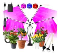 Niello 4Têtes Lampe pour Plantes, Lampe de Croissance pour Plantes 80 LED avec minuterie Auto - on/Off 3H/9H/12H, 10 luminosité, Croissance, Floraison et Fruits
