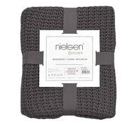 nielsen HOME Couverture Alen tricotée, 150x200 cm, Gris Antique, 100% Coton, tricoté, Tricot Grossier, Ökotex, Couverture en Tricot, Couverture Confortable, élégante et à la Mode