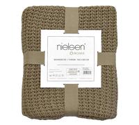 nielsen HOME Couverture Alen tricotée, 150x200 cm, Sable, 100% Coton, tricoté, Tricot Grossier, Ökotex, Couverture en Tricot, Couverture Confortable, élégante et à la Mode