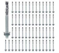 NIERBO Goujon Ancrage M10 x 110mm, 50 Pièces Boulon D'Ancrage En Acier Au Carbone Galvanisé Pour Fixation Charges Lourdes, Béton, Maçonnerie, Pierre, Brique, Pose Rapide