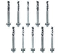 NIERBO Goujon Ancrage M10 x 90mm, 10 pièces Boulon D'Ancrage en Acier Carbone M10 Goujons Ancrage pour Fixation Charges Lourdes, Béton, Maçonnerie, Pierre, Brique, Pose Rapide