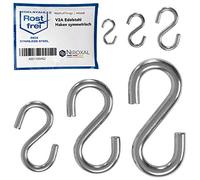 NietFullThings Crochet symétrique en S en acier inoxydable V2A - Petit diamètre : 3 mm - Épaisseur : 24 mm - Longueur : 24 mm - Crochet en métal à suspendre - Décoration