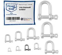 NietFullThings Manille INOX Droite 6 mm, Lot de 4 - Fixation et Suspension - Attache pour Corde et chaîne, Bricolage, Jardin