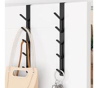 niffgaff Crochet de Porte, Crochet Vertical à Suspendre, Porte-Serviettes et Porte-Manteaux, en Aluminium, Noir, Lot de 2