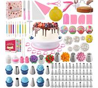 Nifogo Kit Patisserie Douille Patisserie 301 Pièces, Accessoire Patisserie, Ustensiles à Pâtisserie, Plateau Tournant Gateau, Poche a Douille, Caissettes Cupcake