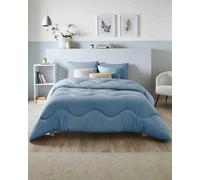Night Lark Parure de lit Double sans Housse de Couette réversible 10,5 tog - Collection Lin - Bleu crépuscule - Couette réversible Ultra Douce, Confortable et légère - Lavable en Machine,