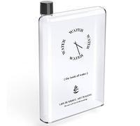 NiHome Bouteille d'eau plate A5 de 750 ml, anti-fuite, réutilisable, en plastique transparent, sans BPA, pour voyage et sports, en forme de livre