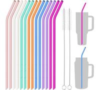 NiHome Lot de 14 pailles en silicone pour gobelets Stanley de 1 134 g, 850,5 g, pailles de 35,6 cm