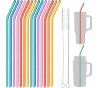NiHome Lot de 14 pailles en silicone pour gobelets Stanley de 1 134 g, 887 ml, pailles courbées