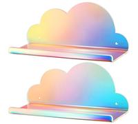 NiHome Lot de 2 étagères flottantes nuages en acrylique irisé (grand)
