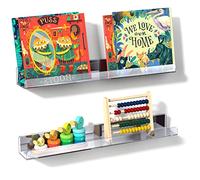 NiHome Lot de 2 étagères murales magnétiques en Acrylique Transparent pour Enfants, 43,2 cm pour Tableau Blanc, Chambre à Coucher, Salle de Classe et réfrigérateur, Design élégant pour Grands Livres