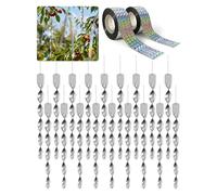 NiHome Lot de 20 répulsifs à oiseaux en spirale pour l'extérieur, tiges réfléchissantes et rouleaux pour protéger les jardins - 18 tiges et 2 rouleaux (80 m) de kit de contrôle des oiseaux non toxique