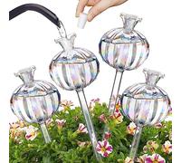 NiHome Lot de 4 Globes d'arrosage en Verre irisé pour Plantes en Pot, Mini système d'irrigation Automatique, capacité de 140 ML, Adorable Cadeau de Jardinage, Multicolore Iridescent, 1