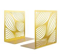 NiHome Serre-Livres décoratifs en métal doré pour étagères, Serre-Livres pour contenir des Livres, décoration d'étagère pour la Maison, Le Bureau, la bibliothèque