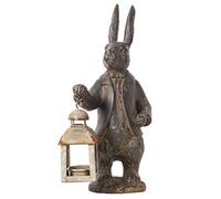 NIKKY HOME Décorations de Lapin de Pâques - Photophore Vintage en métal avec photophore en résine