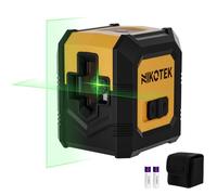 Nikotek Niveau Laser Auto-nivelant Faisceau Vert Horizontal et Vertical Laser Croisé pour la Décoration de La Maison, Pochette de Transport, Batterie Incluse