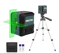 Nikotek Niveau Laser mit Trépied, Auto-nivelant Faisceau Horizontal et Vertical Laser Croisé pour la Décoration de La Maison, Pochette de Transport, Trépied, Batterie Incluse
