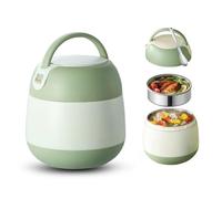 Nikou Boîte Repas Isotherme 1200ml, Thermos Alimentaire Chaud avec Cuillère, Lunch Box Isotherme en Acier Inoxydable Boîte à Déjeuner Pour Ecole Bureau Camping (Vert)