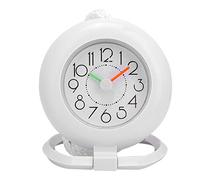 Nikou Horloge Analogique de Salle de Bain, Horloge de Douche Étanche, Numérique, à Suspendre, avec Porte-Serviettes, pour Bain Chambre à Coucher Cuisine Salon (Blanc)
