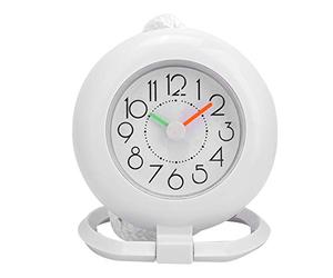 Nikou Horloge Analogique de Salle de Bain, Horloge de Douche Étanche, Numérique, à Suspendre, avec Porte-Serviettes, pour Bain Chambre à Coucher Cuisine Salon (Blanc)