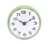 Nikou Horloge Murale, Horloge de Douche avec Miroir de fenêtre Murale à Ventouse étanche pour Salle de Bain(Vert)