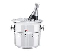 Nikou Minuterie de Cuisine en Forme de Seau de 60 Minutes, Minuterie Mécanique à Remontage en Acier Inoxydable, Rappel de Temps, pour Cuisiner, Apprendre(Argent)