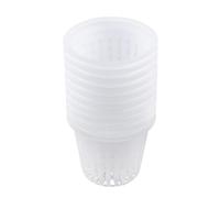 Nikou Paniers Hydroponiques, Panier de Plantation, Pot en Maille Robuste, Panier de Tasse, Pot Plastique Plante, Culture de Clones, Jardinage(10 Pièces, Blanc)